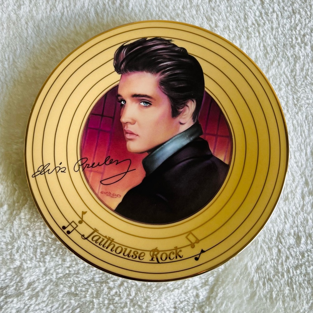 BRADFORD EXCHANGE Solid Gold Jailhouse Rock Elvis Presley Collectors Plate